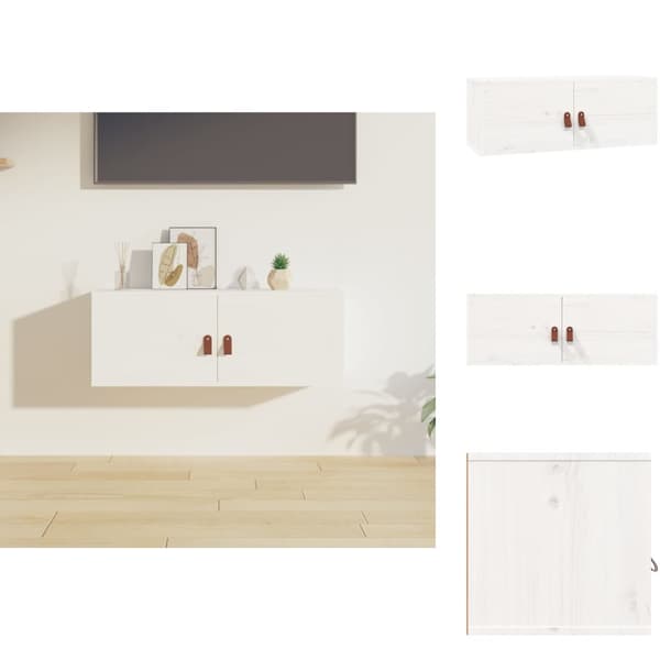 Seinähyllyt - Living Seinäkaappi valkoinen 80x30x30 cm täysi mänty