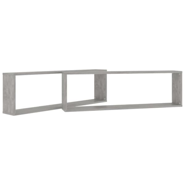 Seinähyllyt - Living Kuutioseinähyllyt 2 kpl betoninharmaa 100x15x30 cm tekninen puu