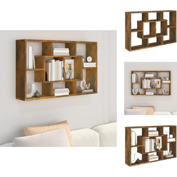 Vägghyllor & fönsterbrädor - Living Vägghylla rökfärgad ek 85x16x52,5 cm konstruerat trä