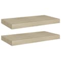 Miniatyrbild 3 av 9: Vägghyllor & fönsterbrädor - Living Svävande vägghyllor 2 st ek 50x23x3,8 cm MDF