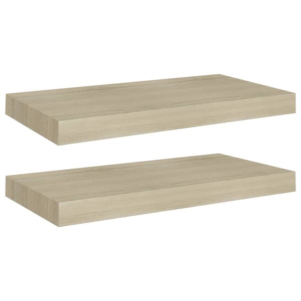 Vägghyllor & fönsterbrädor - Living Svävande vägghyllor 2 st ek 50x23x3,8 cm MDF