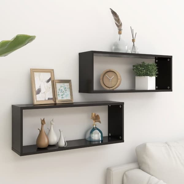 Vägghyllor & fönsterbrädor - Living Vägghyllor 2 st svart 60x15x23 cm konstruerat trä