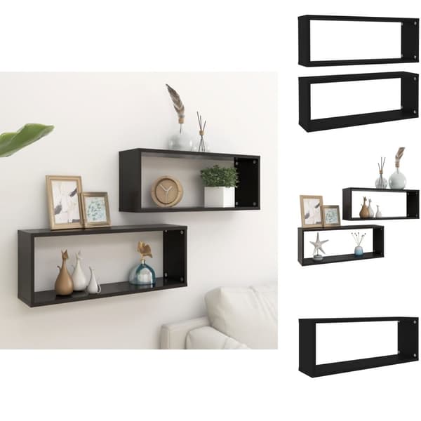 Vägghyllor & fönsterbrädor - Living Vägghyllor 2 st svart 60x15x23 cm konstruerat trä