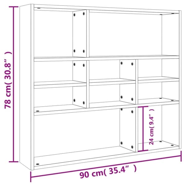 Vägghyllor & fönsterbrädor - Living Vägghylla sonoma-ek 90x16x78 cm konstruerat trä