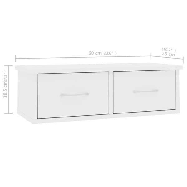 Vägghyllor & fönsterbrädor - Living Väggmonterade lådor vit 60x26x18,5 cm konstruerat trä