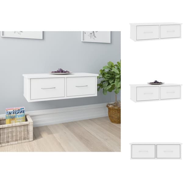 Vägghyllor & fönsterbrädor - Living Väggmonterade lådor vit 60x26x18,5 cm konstruerat trä