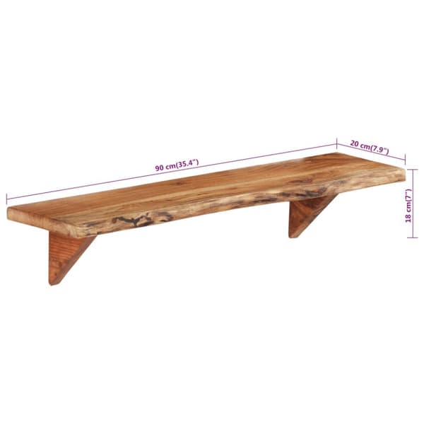 Seinähyllyt - Living Seinähyllyt 2 kpl 90x20x18 cm kiinteä akaasiapuu