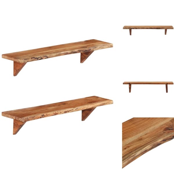 Seinähyllyt - Living Seinähyllyt 2 kpl 90x20x18 cm kiinteä akaasiapuu