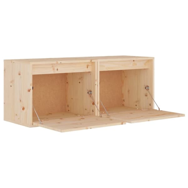 Vägghyllor & fönsterbrädor - Living Väggskåp 2 st 45x30x35 cm massiv furu