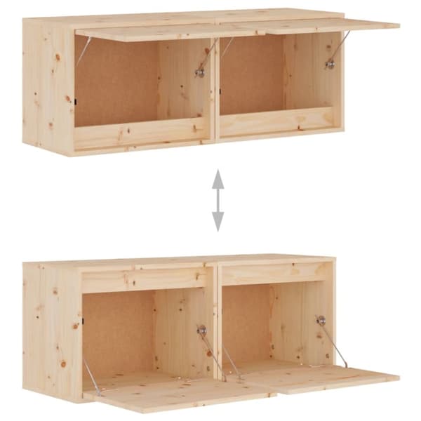 Vägghyllor & fönsterbrädor - Living Väggskåp 2 st 45x30x35 cm massiv furu