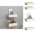 Pikkukuva 1 / 11: Seinähyllyt - Living Seinälaatikkohyllyt 2 kpl tammi ja valkoinen 40x23,5x10 cm MDF