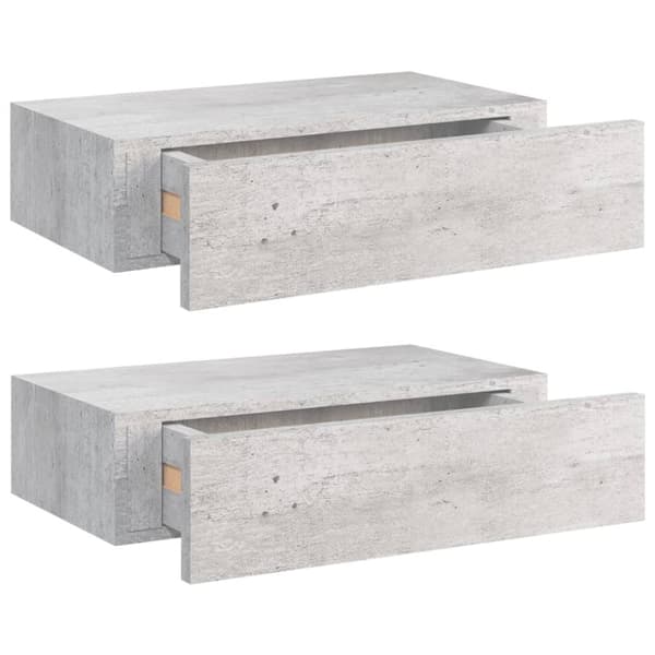 Vägghyllor & fönsterbrädor - Living Vägglådor betonggrå 2 st 40x23,5x10 cm MDF