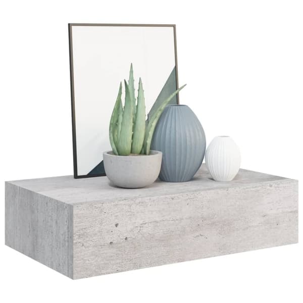 Vägghyllor & fönsterbrädor - Living Vägglådor betonggrå 2 st 40x23,5x10 cm MDF