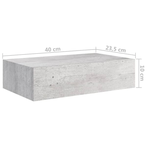Vägghyllor & fönsterbrädor - Living Vägglådor betonggrå 2 st 40x23,5x10 cm MDF