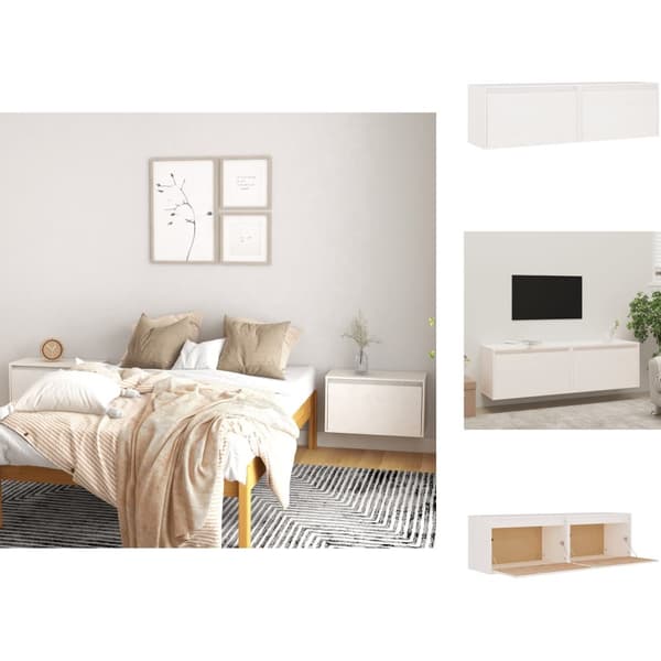 Vägghyllor & fönsterbrädor - Living Väggskåp 2 st 60x30x35 cm massiv furu vit