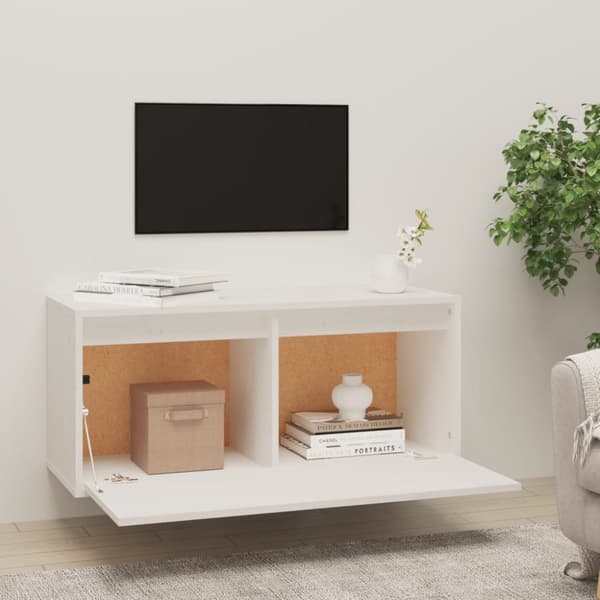 Vägghyllor & fönsterbrädor - Living Väggskåp vit 80x30x35 cm massiv furu