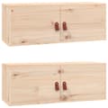 Pikkukuva 3 / 11: Seinähyllyt - Living Seinäkaapit 2 kpl 80x30x30 cm täysi mänty