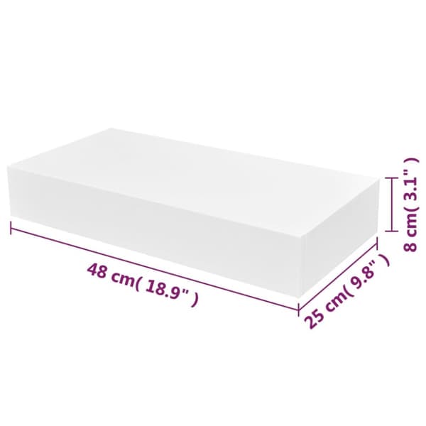 Seinähylly kirjoille/DVD-levyille 1 laatikko 2 kpl MDF valk. - Seinäkiinnitettävä Hylly - Seinäkiinnitettävät Hyllyt - Home & Living