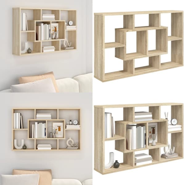 Seinähylly Sonoma-tammi 85x16x52,5 cm tekninen puu - Seinähylly - Seinähyllyt - Home & Living