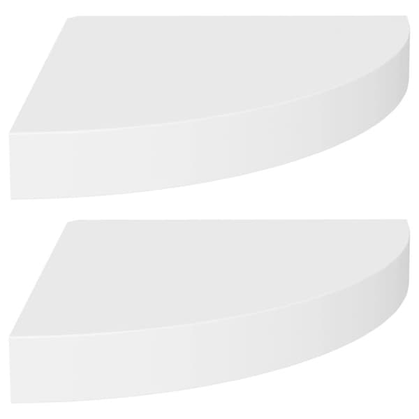 Svävande hörnhyllor 2 st vit 25x25x3,8 cm MDF - Vägghylla - Vägghyllor - Home & Living