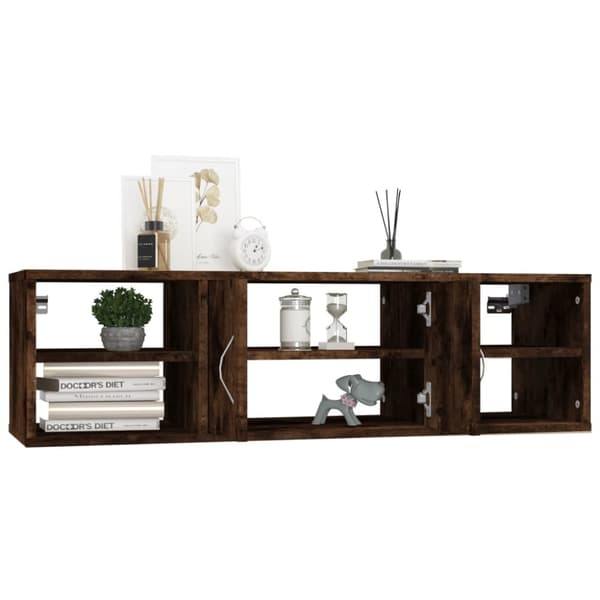 Vägghylla rökfärgad ek 102x30x29 cm konstruerat trä - Vägghylla - Vägghyllor - Home & Living