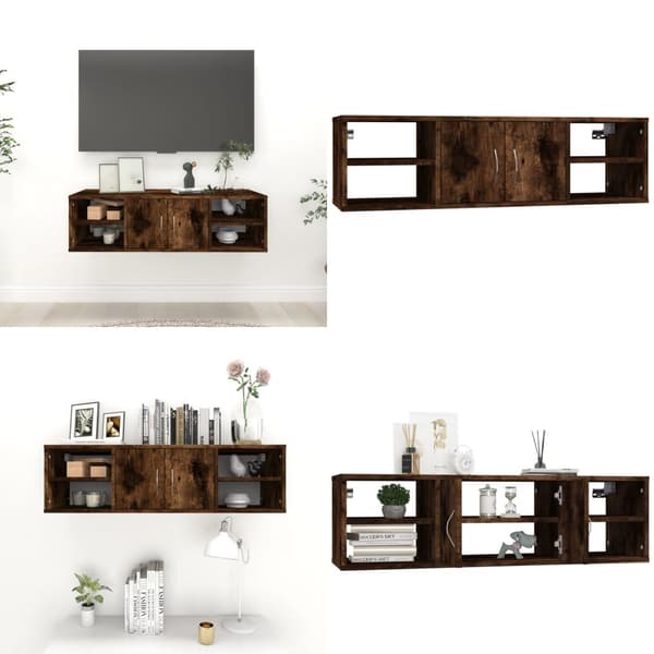 Vägghylla rökfärgad ek 102x30x29 cm konstruerat trä - Vägghylla - Vägghyllor - Home & Living