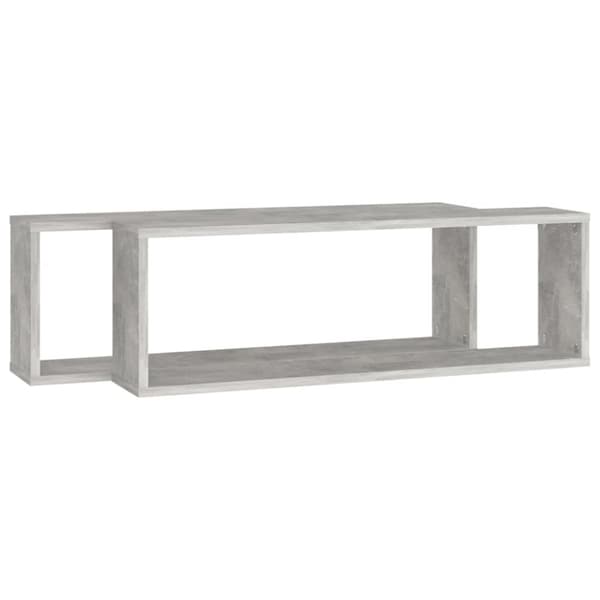 Kuutioseinähyllyt 2 kpl harmaa 80x15x26,5 cm tekninen puu - Seinähylly - Seinähyllyt - Home & Living