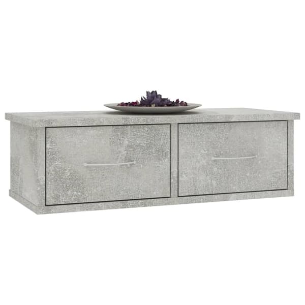 Väggmonterade lådor betonggrå 60x26x18,5 cm konstruerat trä - Låda - Lådor - Home & Living