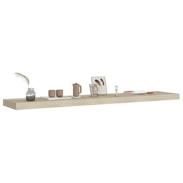 Svävande vägghylla ek 120x23,5x3,8 cm MDF - Vägghylla - Vägghyllor - Home & Living