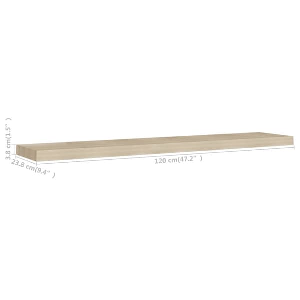 Svävande vägghylla ek 120x23,5x3,8 cm MDF - Vägghylla - Vägghyllor - Home & Living