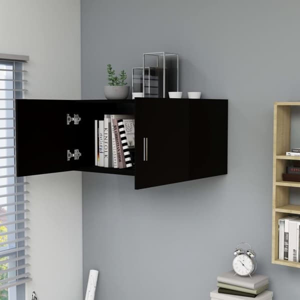 Vægskab 80x39x40 cm konstrueret træ sort - Vægskab - Vægskabe - Home & Living