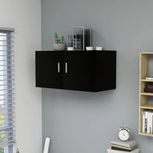 Vægskab 80x39x40 cm konstrueret træ sort - Vægskab - Vægskabe - Home & Living