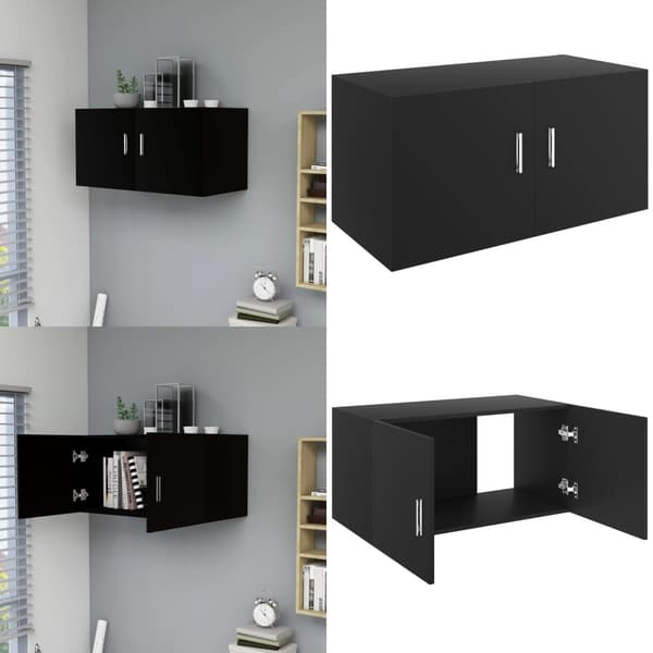 Vægskab 80x39x40 cm konstrueret træ sort - Vægskab - Vægskabe - Home & Living
