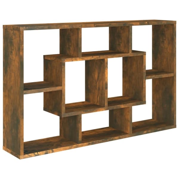 Vägghylla rökfärgad ek 85x16x52,5 cm konstruerat trä - Vägghylla - Vägghyllor - Home & Living
