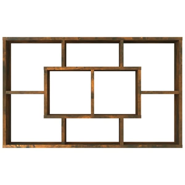 Vägghylla rökfärgad ek 85x16x52,5 cm konstruerat trä - Vägghylla - Vägghyllor - Home & Living