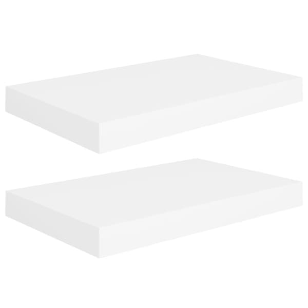 Svävande vägghyllor 2 st vit 40x23x3,8 cm MDF - Vägghylla - Vägghyllor - Home & Living
