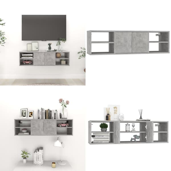 Seinähylly betoninharmaa 102x30x29 cm tekninen puu - Seinähylly - Seinähyllyt - Home & Living