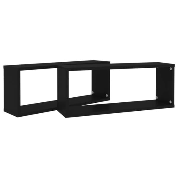 Kuutioseinähyllyt 2 kpl musta 60x15x23 cm lastulevy - Seinähylly - Seinähyllyt - Home & Living
