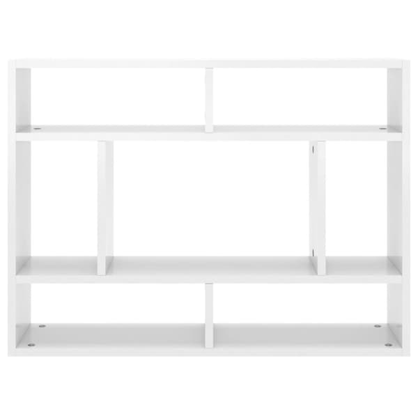Vägghylla vit högglans 75x16x55 cm konstruerat trä - Vägghylla - Vägghyllor - Home & Living