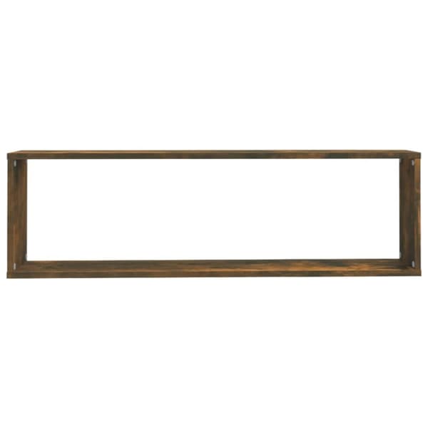 Vägghyllor 2 st rökfärgad ek 100x15x30 cm konstruerat trä - Vägghylla - Vägghyllor - Home & Living
