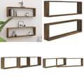 Miniatyrbild 1 av 11: Vägghyllor 2 st rökfärgad ek 100x15x30 cm konstruerat trä - Vägghylla - Vägghyllor - Home & Living
