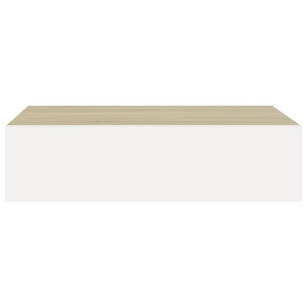 Hylder med skuffe 2 stk. 40x23,5x10 cm MDF egetræsfarve og hvid - Skuffehylde - Skuffehylder - Home & Living