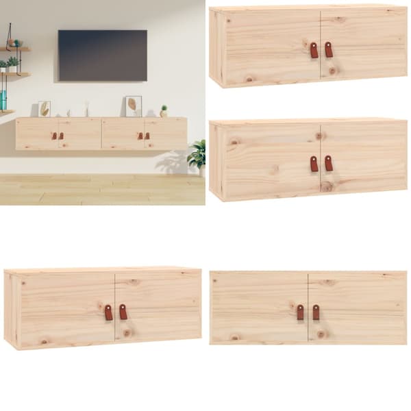 Vægskabe 2 stk. 80x30x30 cm massivt fyrretræ - Vægskab - Vægskabe - Home & Living
