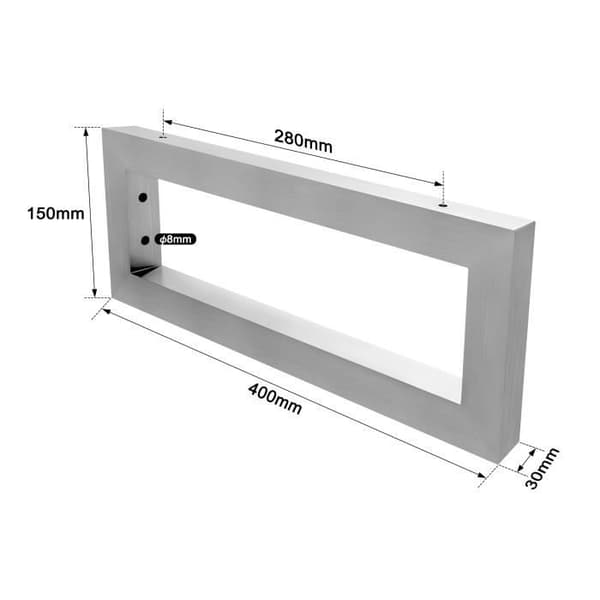 XMTECH Set med 2 vägghyllor i rostfritt stål, väggkonsol för diskbänk soffbord, 40x15x3cm, silver