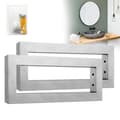 Miniatyrbild 1 av 4: XMTECH Set med 2 vägghyllor i rostfritt stål, väggkonsol för diskbänk soffbord, 40x15x3cm, silver