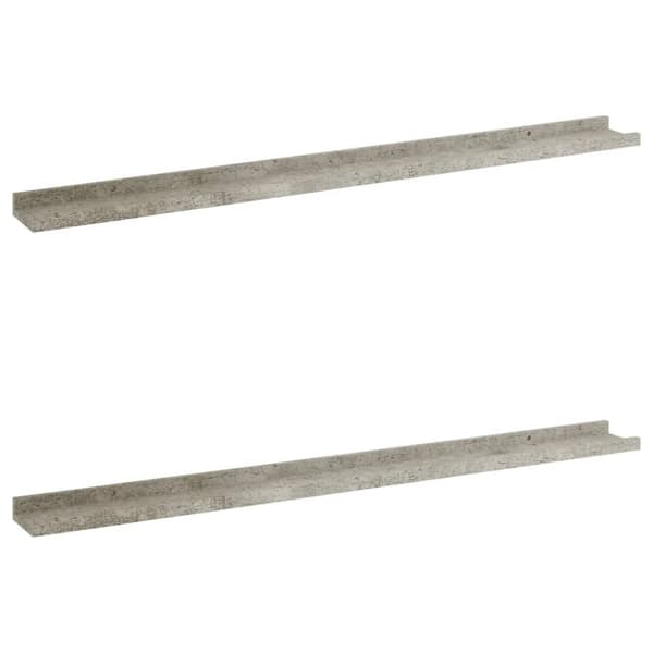 Seinähyllyt 2 kpl betoninharmaa 100x9x3 cm