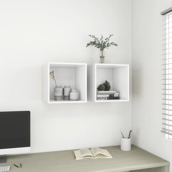 Väggskåp vit 37x37x37 cm konstruerat trä