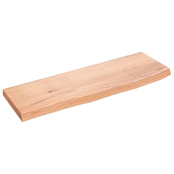 væghylde 60x20x2 cm behandlet massivt egetræ lysebrun