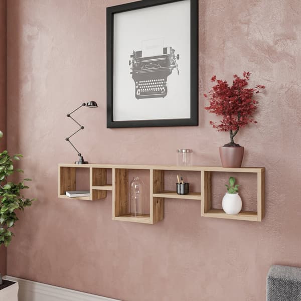 Chic Home Annu seinähylly 120x17xK32 cm. ruskea