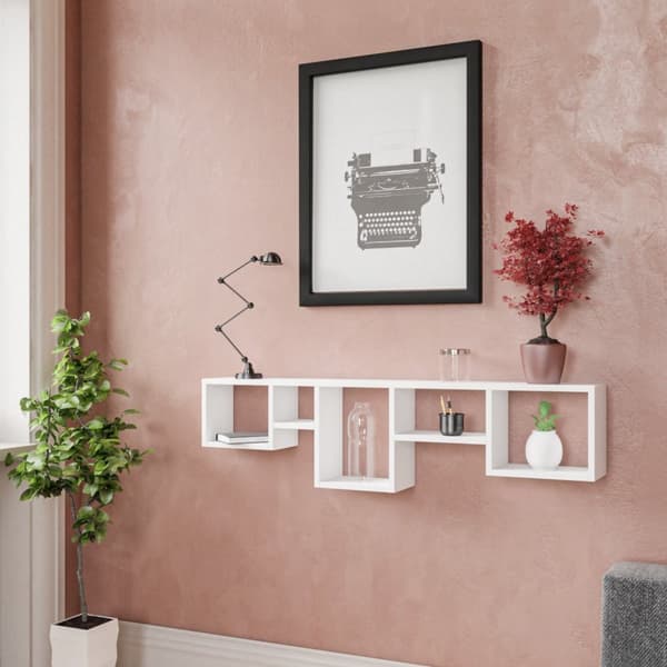 Chic Home Annu seinähylly 120x17xK32 cm. valkoinen